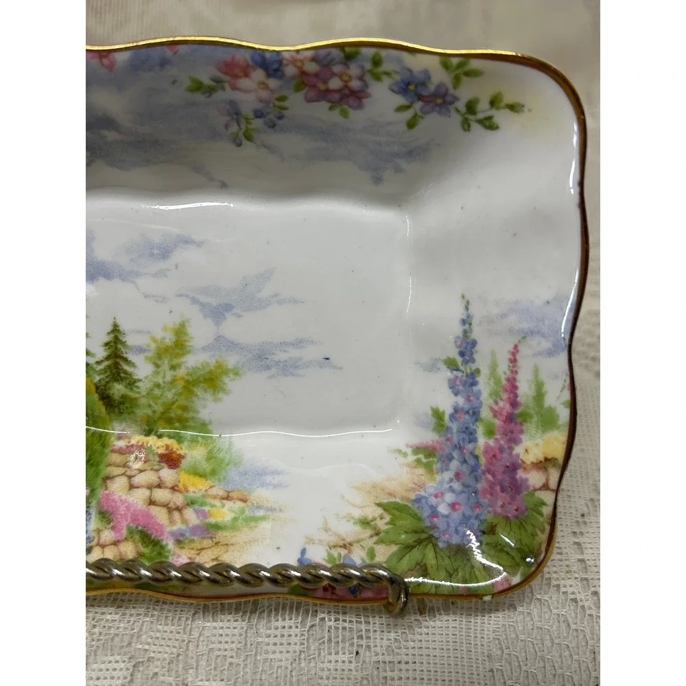 Royal Albert‎ Kentish Rockery Bone China Trinket Dish England Queen Mary Applied